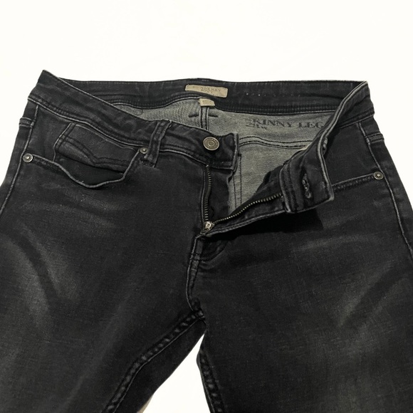 Burberry Brit Ladies Black Skinny Jeans Size 25 Zipper Accents - Picture 5 of 12
